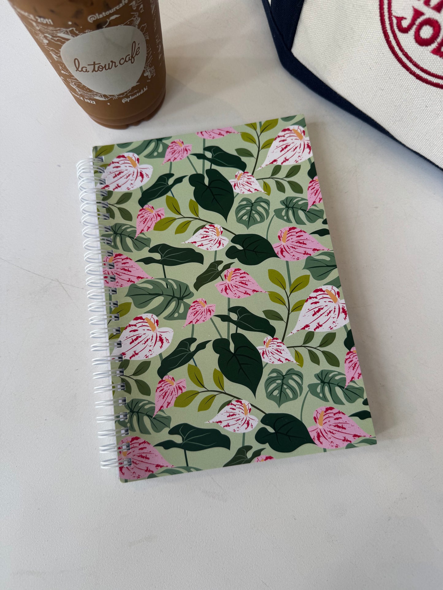 Shibori Anthurium Print Spiral Bound Notebook | STATIONARY