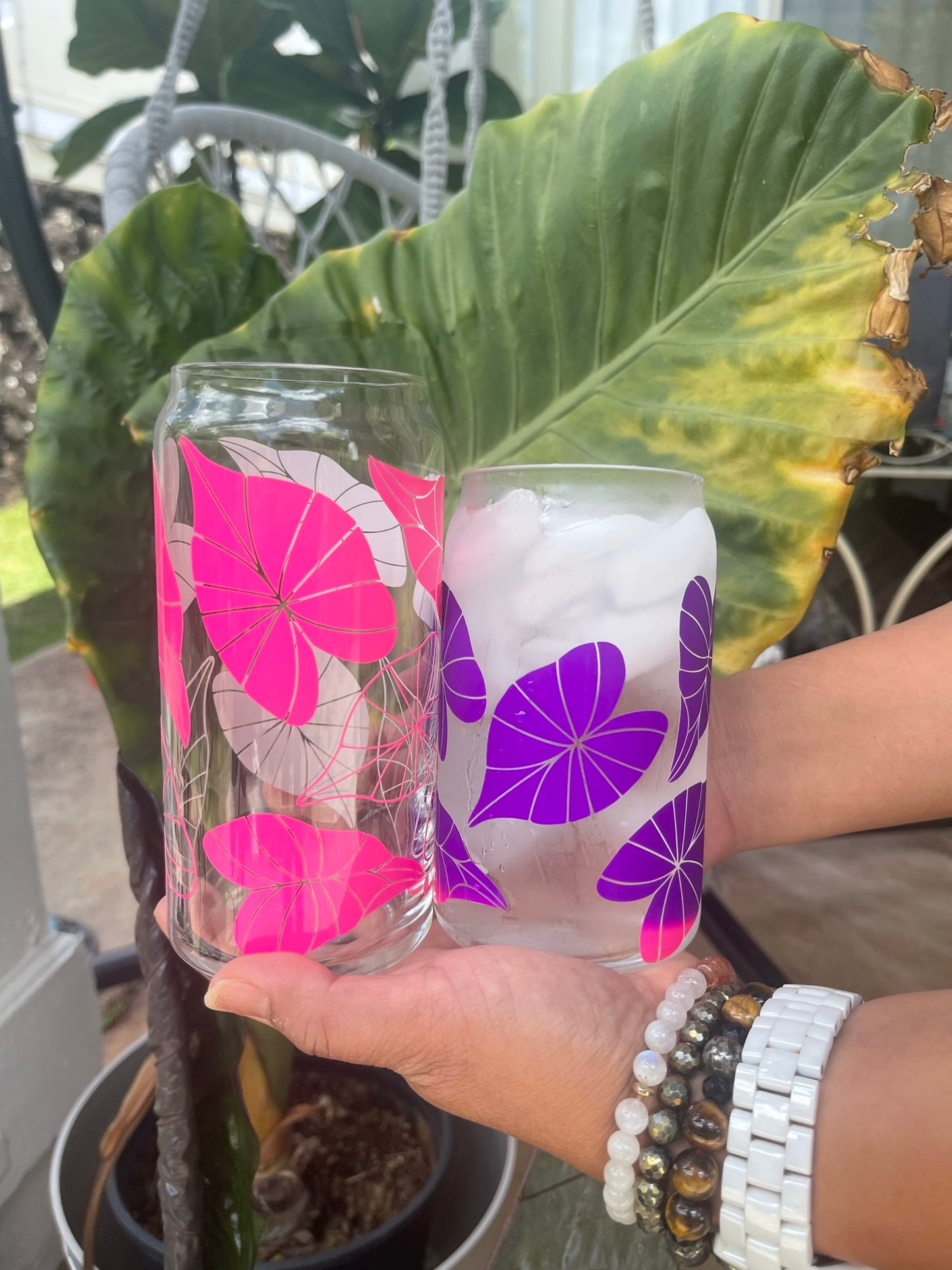 Libbey Glass Can Taro | Kalo Leaf cup