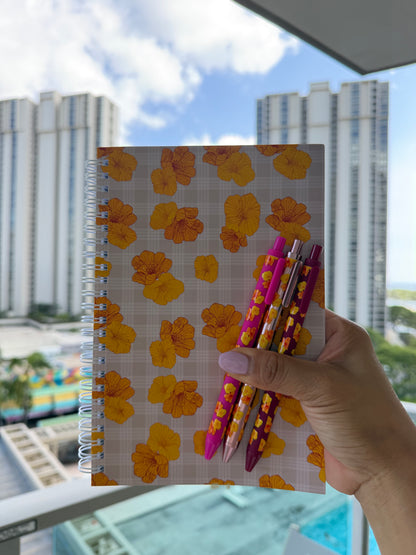 Ilima Palaka Print Spiral Bound Notebook | STATIONERY