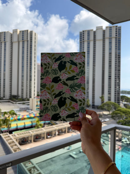 Shibori Anthurium Notebook | Lined 80 Pages | Matte Cover (Copy)