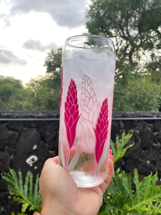 Pink Color Changing Ginger Wrap Glassware