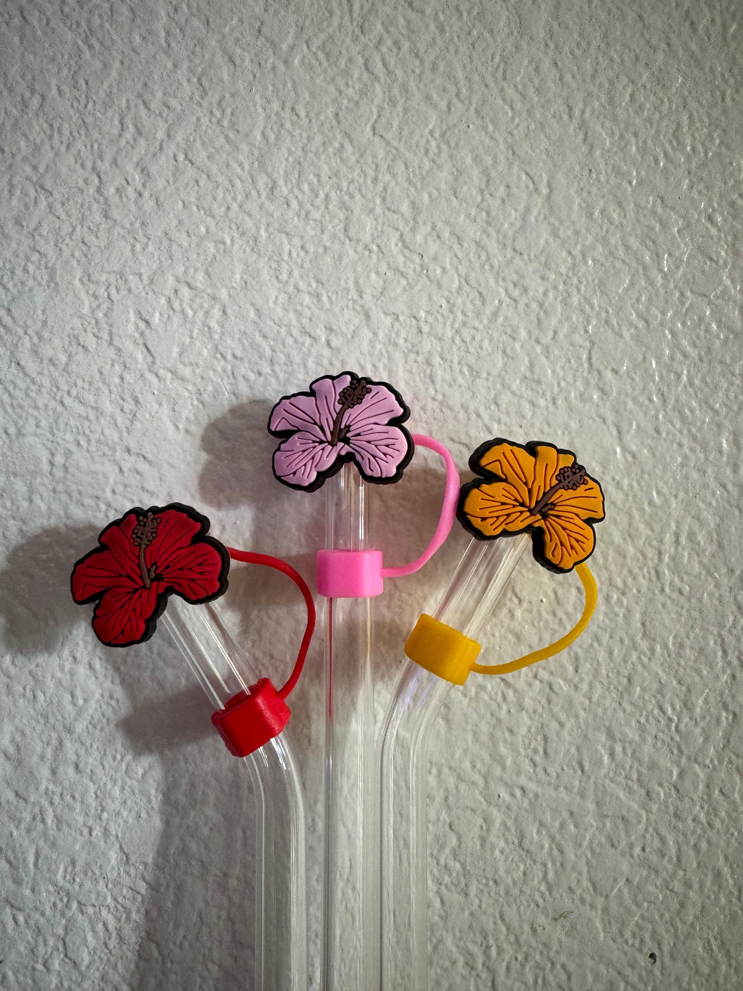 Hibiscus Straw Covers/Topper | Stanley, Yeti, Hydrojug. Owala, Starbucks, 10mm Glass Straws