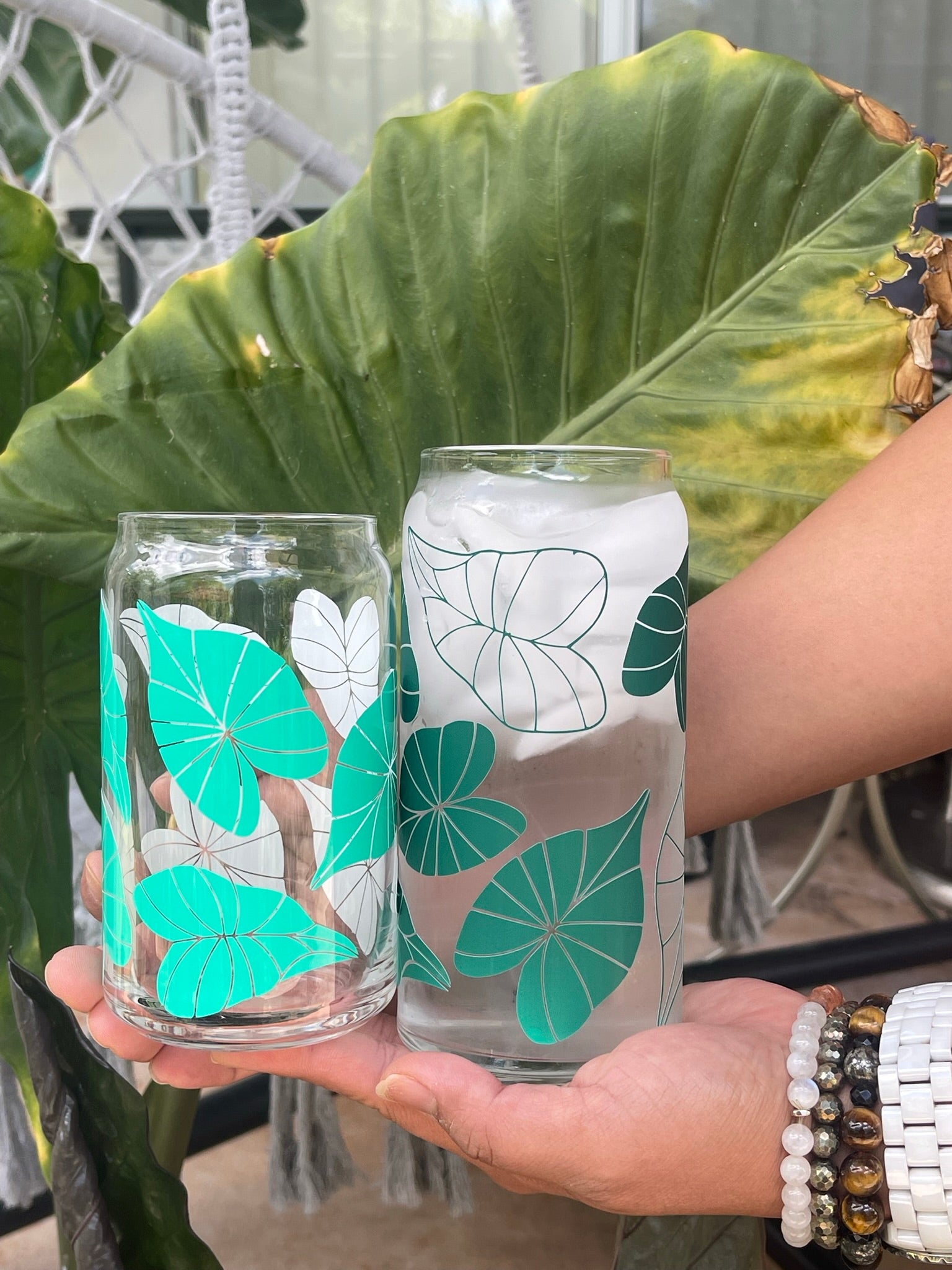 Libbey Glass Can Taro | Kalo Leaf cup